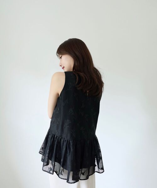 cle blatt ブラウス シャツ 夏 エンブロイダリーペプラムトップス