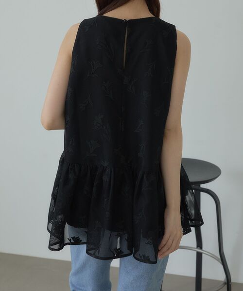 cle blatt ブラウス シャツ エンブロイダリーペプラムトップス