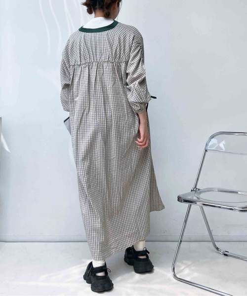 AS KNOW AS（アズノゥアズ） シャツワンピース ◯袖ドロストゆったり