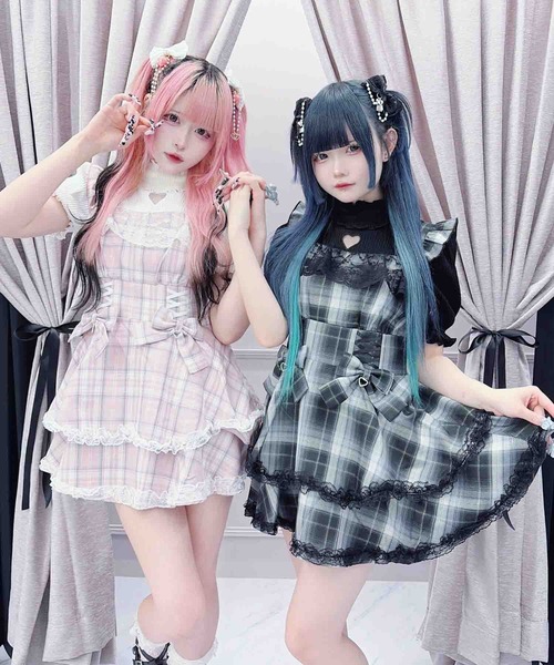 MA*RS ワンピース MA*RS（マーズ） ワンピース ダブルりぼんチェックコルセット風キャミ