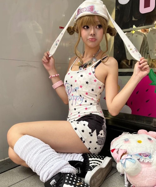 AsheKsha スカート 水玉・星・猫のプリントスカート : ZOZOTOWN Yahoo