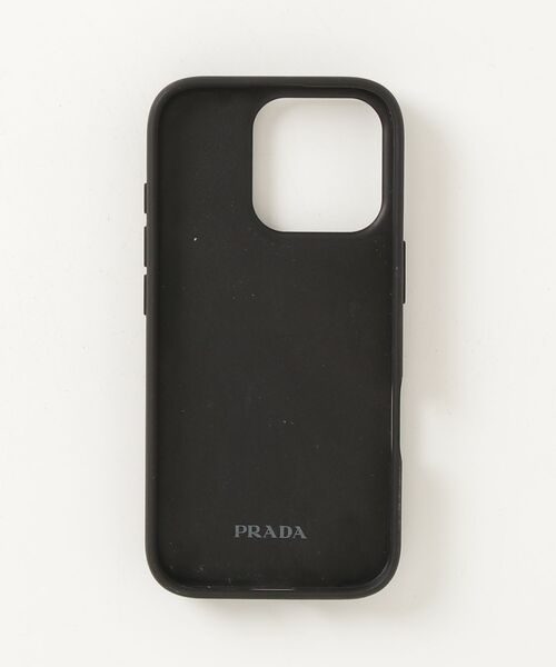 美品 PRADA プラダ ケース 三角ロゴ サフィアーノレザー ブラック PRADA（プラダ） サフィアーノ 三角ロゴ iPhone ケース - ブラック