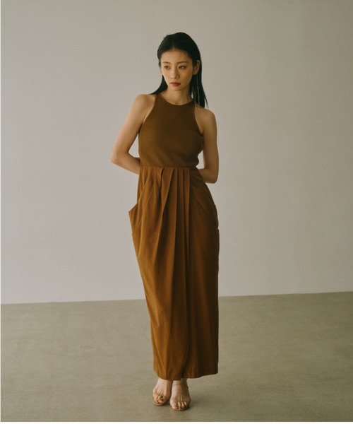 「anuans」 ドッキングワンピース MEDIUM キャメル レディース_5