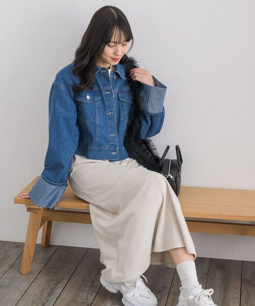 「RETRO GIRL」 デニムジャケット FREE ブラック レディース_画像2