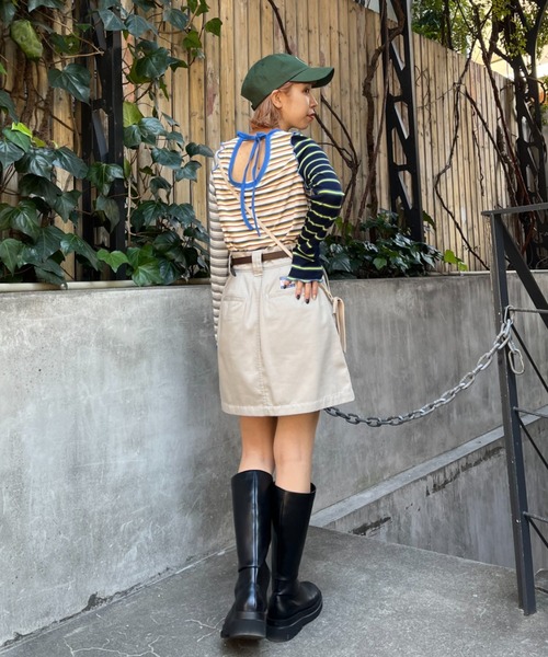 「HELLO.SANFRANCISCO」 長袖カットソー FREE アイボリー レディース_画像3