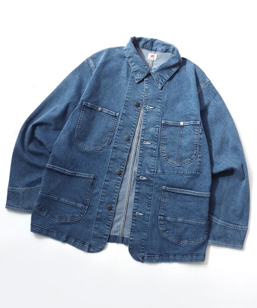 「HANES」 デニムジャケット M サックスブルー メンズ_画像2