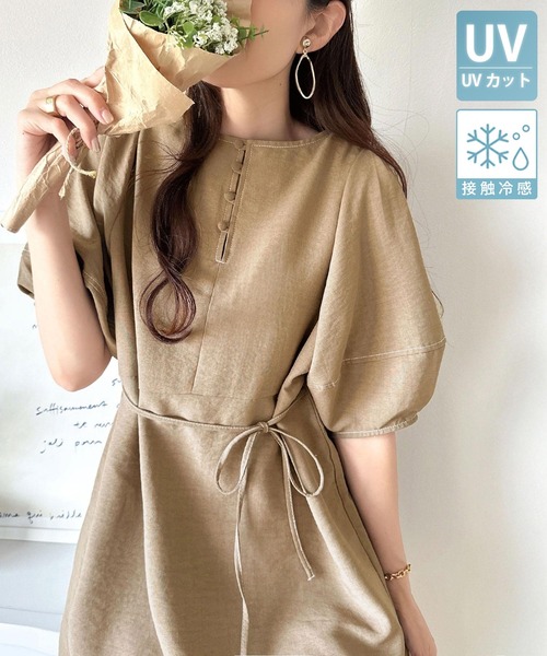 「classicalelf」 半袖ワンピース LARGE ネイビー レディース_画像4