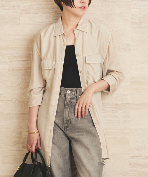 plage（プラージュ） ブラウス シャツ Over dye safari シャツ