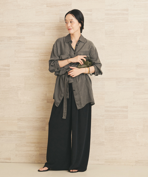plage ブラウスジャケット plage（プラージュ） ブラウス シャツ Over dye safari シャツ