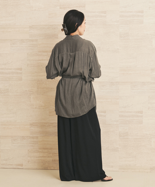 plage ブラウスジャケット plage（プラージュ） ブラウス シャツ Over dye safari シャツ
