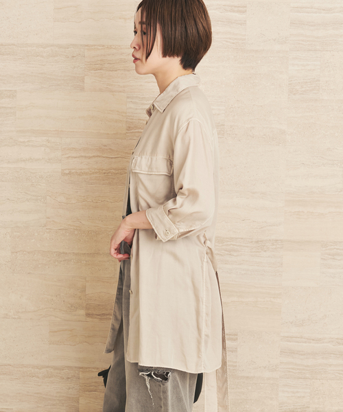plage（プラージュ） ブラウス シャツ Over dye safari シャツ