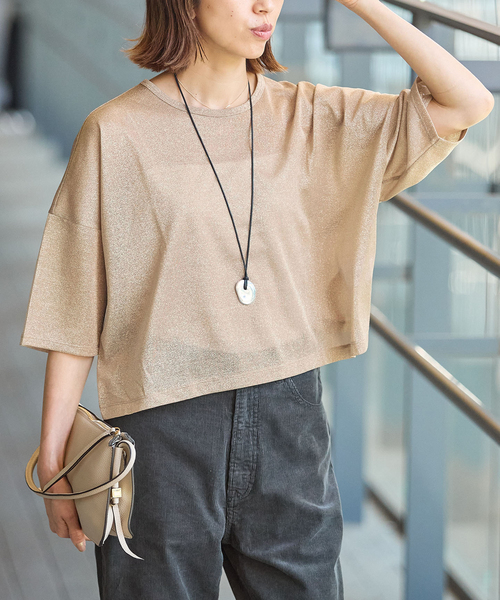 IENA（イエナ） tシャツ ラメハーフスリーブTシャツ レディース