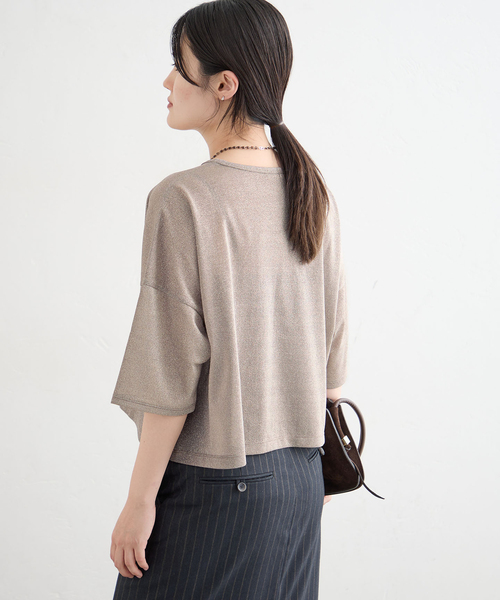 IENA（イエナ） tシャツ ラメハーフスリーブTシャツ レディース