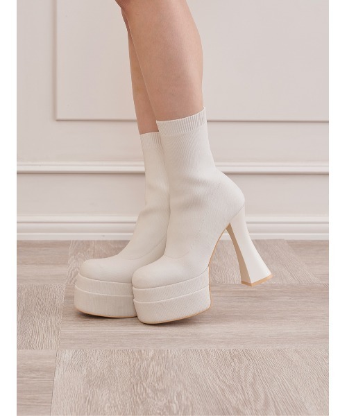 UN3D.（アンスリード） ブーツ UN3D./アンスリード/ROUND LOW HEEL