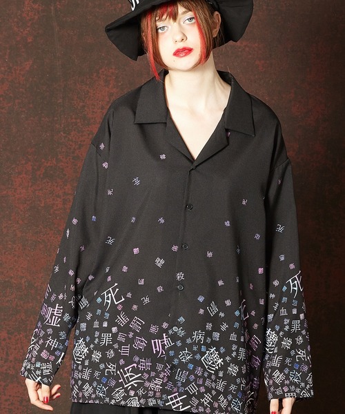 シャツ ブラウス Paypayモール店 病みかわいいバラバラ開襟シャツ スーパービッグ 店 Zozotown 通販 メンズ