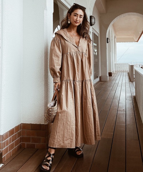 ワンピース フード付パフスリーブワンピース Zozotown Yahoo 店 通販 Yahoo ショッピング