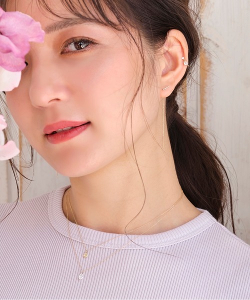 Phoebe ピアス 「K10」スタイリッシュダイヤモンドアメリカン