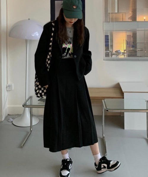 セットアップ ジャケット スカート 古着 ヴィンテージ ブラウン