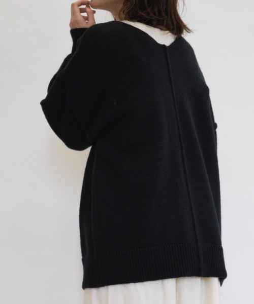 RANAN（ラナン） ニット セーター ディープVネックオーバーサイズ