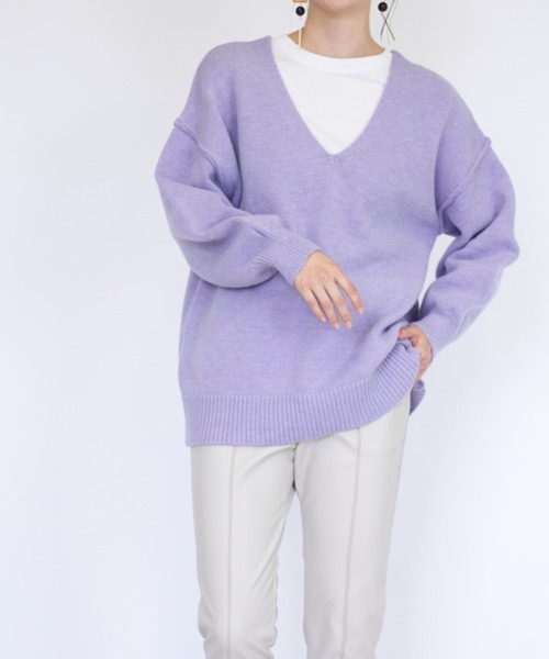 RANAN（ラナン） ニット セーター ディープVネックオーバーサイズ