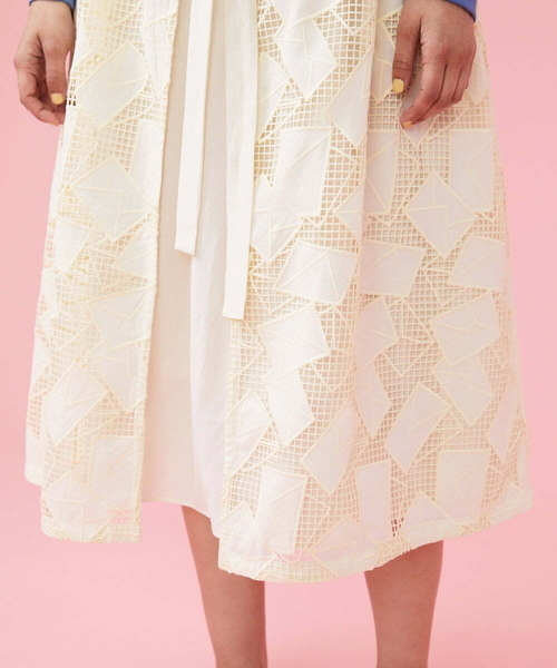 ホコモモラ（JOCOMOMOLA）/Carta 刺繍レースラップスカート Jocomomola（ホコモモラ） スカート Carta 刺繍レースラップスカート