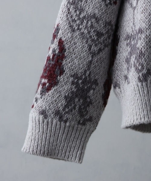 カーディガン 総柄モヘアライクニットVネックカーディガン メンズ