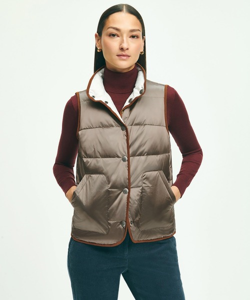 BROOKS BROTHERS ダウンベスト ダウン リバーシブル レディース 