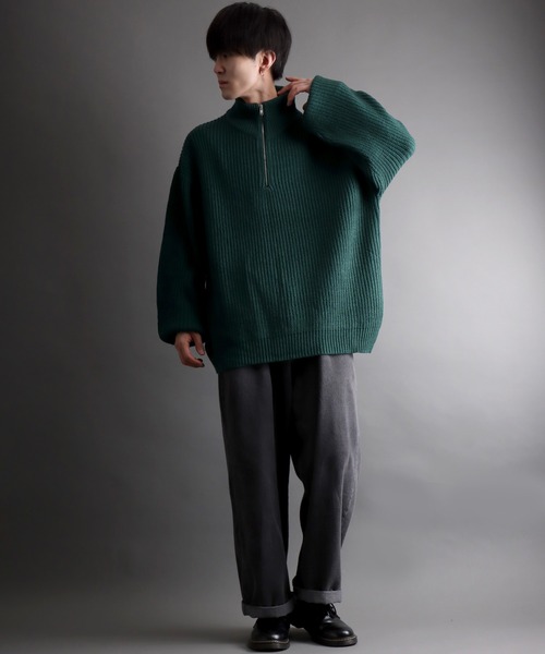 SITRY（シトリー） セーター ニット ridge knitting half zip sweater