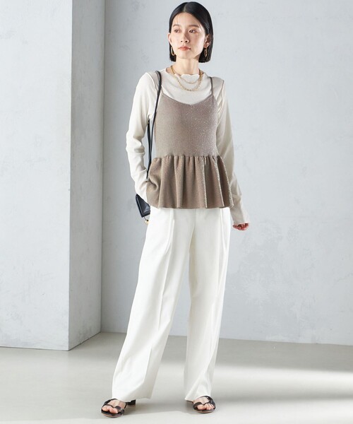 SHIPS for women / シップスウィメン *〈手洗い可能〉ラメ ペプラム キャミソール 24SS ◇ SHIPS｜*<手洗い可能>ラメ ペプラム キャミソール 24SS