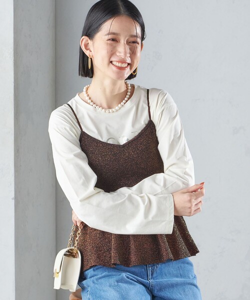 SHIPS for women / シップスウィメン *〈手洗い可能〉ラメ ペプラム キャミソール 24SS ◇ SHIPS｜*<手洗い可能>ラメ ペプラム キャミソール 24SS