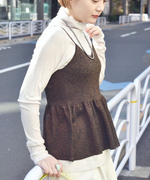 SHIPS for women / シップスウィメン *〈手洗い可能〉ラメ ペプラム キャミソール 24SS ◇ SHIPS｜*<手洗い可能>ラメ ペプラム キャミソール 24SS