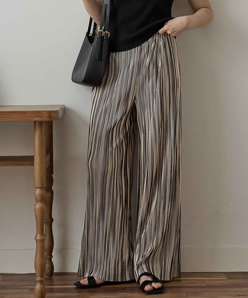 レディース プリーツ ワイド パンツ パンツ セルフカットプリーツワイドパンツ レディース : ZOZOTOWN