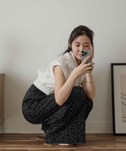 パンツ セルフカットプリーツワイドパンツ レディース : ZOZOTOWN