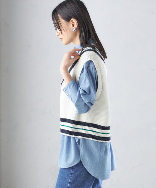 ベスト ジレ 「SHIPS別注」WRAPINKNOT:「手洗い可能」チルデン ニット ベスト レディース SHIPS ベスト ジレ 「SHIPS別注」WRAPINKNOT:「手洗い可能