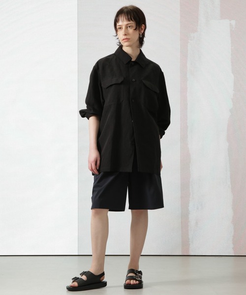 JURGEN LEHL ヨーガンレール 24SS ﾌﾞﾗｯｸ ｺｰﾄﾞ 着物衿ｶｯﾄｿｰ トップス M  