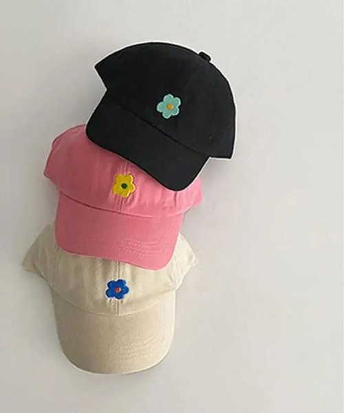 キャップ 帽子 「 Bambin / ボンバン 」 フラワー 刺繍 カラー
