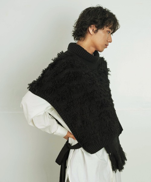 DT♪ ARCO タッセル付きベスト ジレ 関税込 Aphlotus ベスト ジレ 5G カシミヤタッチ アシンメトリー