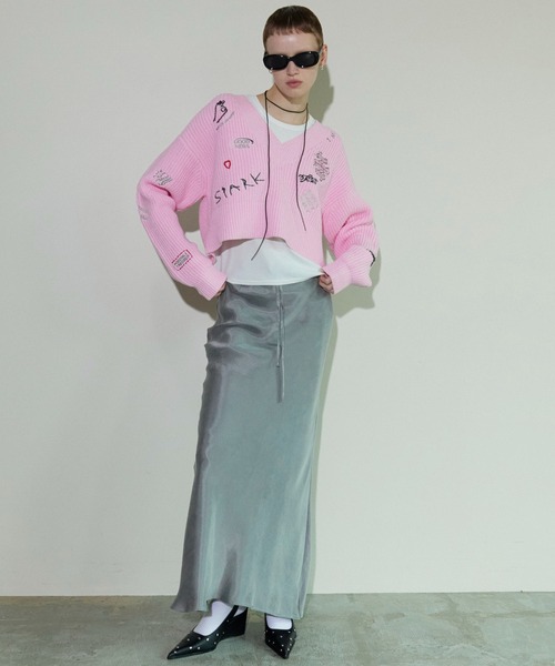 MAISON SPECIAL ニット セーター V-neck Embroidery Knitwear/Vネック