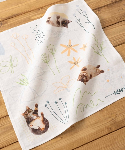 Jubilee（ジュビリー） ハンカチ 大きめ リネンハンカチ 猫や犬