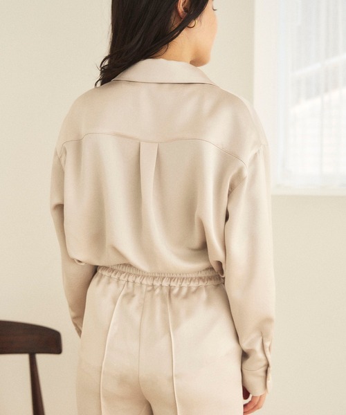ブラウス シャツ 「セット対応」ヴィンテージサテンサファリシャツ「日本製」 レディース Sirin ブラウス シャツ 「セット対応」ヴィンテージサテン