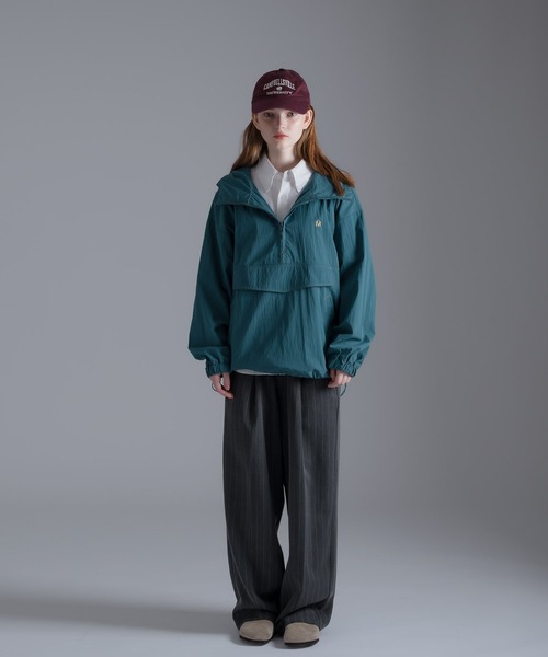 【美品】muse Deuxieme Classe アノラックパーカー　カーキ MUHET パーカー ステッチ配色アノラックパーカー レディース
