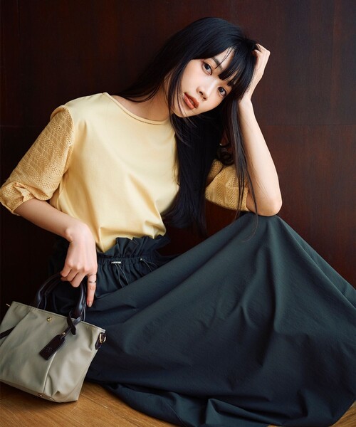 uncrave スカート マルチファンクションナイロン フレアスカート
