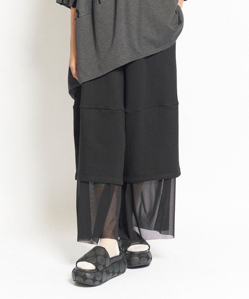 gomme パンツ 30/10裏毛 ヘムチュールパンツ レディース メンズ