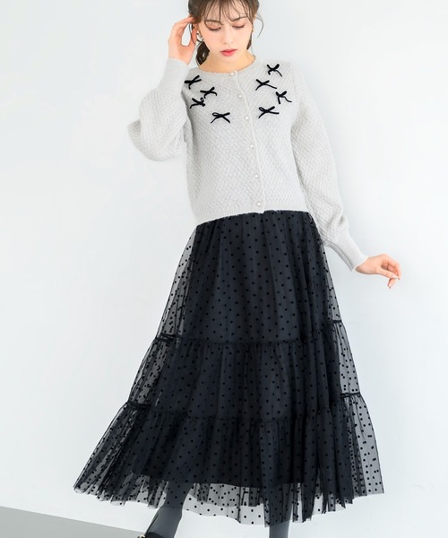 ★ミッシュマッシュ★外せるファー★ニット★カーディガン★アンゴラウール★ MISCH MASCH（ミッシュマッシュ） カーディガン 裾ファーニット