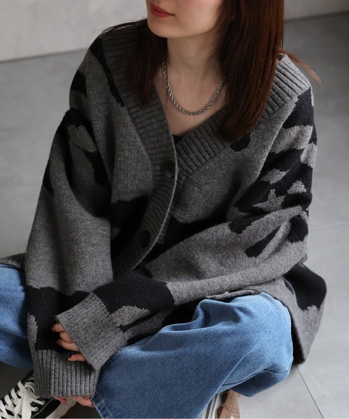 カーディガン 「ユニセックス商品」ビックシルエット ニュアンスニットカーディガン メンズ レディース | CREARE -LINO- | 05