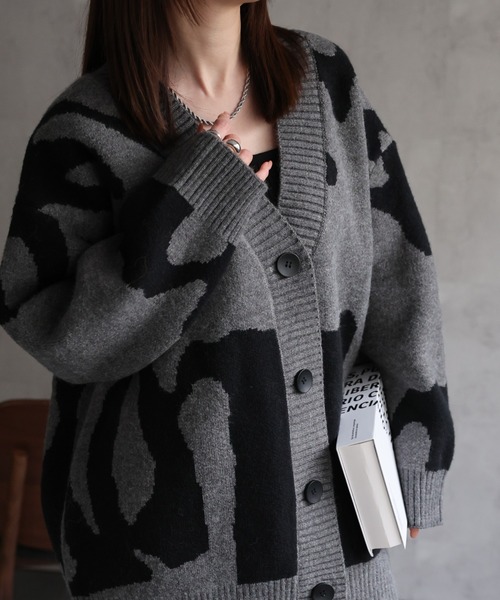 カーディガン 「ユニセックス商品」ビックシルエット ニュアンスニットカーディガン メンズ レディース | CREARE -LINO- | 07