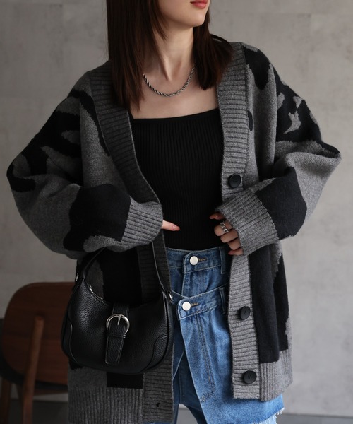 カーディガン 「ユニセックス商品」ビックシルエット ニュアンスニットカーディガン メンズ レディース | CREARE -LINO- | 20