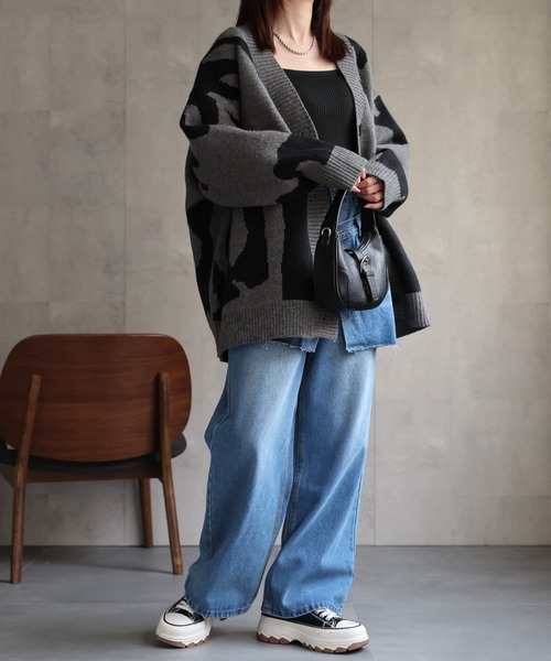 カーディガン 「ユニセックス商品」ビックシルエット ニュアンスニットカーディガン メンズ レディース | CREARE -LINO- | 19