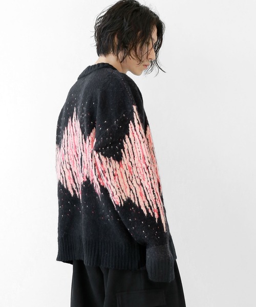 minsobi（ミンソビ） セーター ニット アクセント柄 厚手ニットプル 