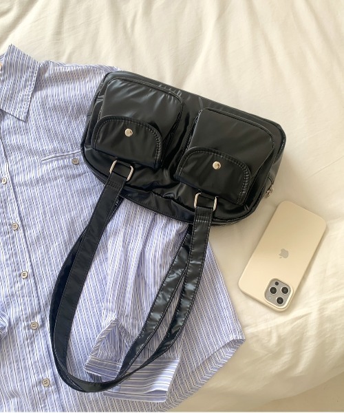 FINEnough ショルダーバッグ バッグ 立体アウトポケットミニボストン